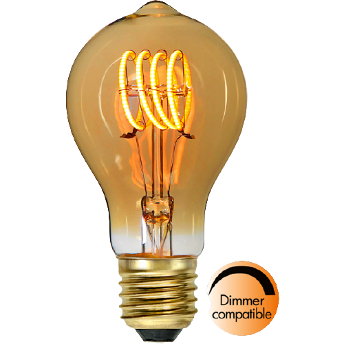 REA! LED-Lampa E27 TA60 Dekoled Spiral Amber